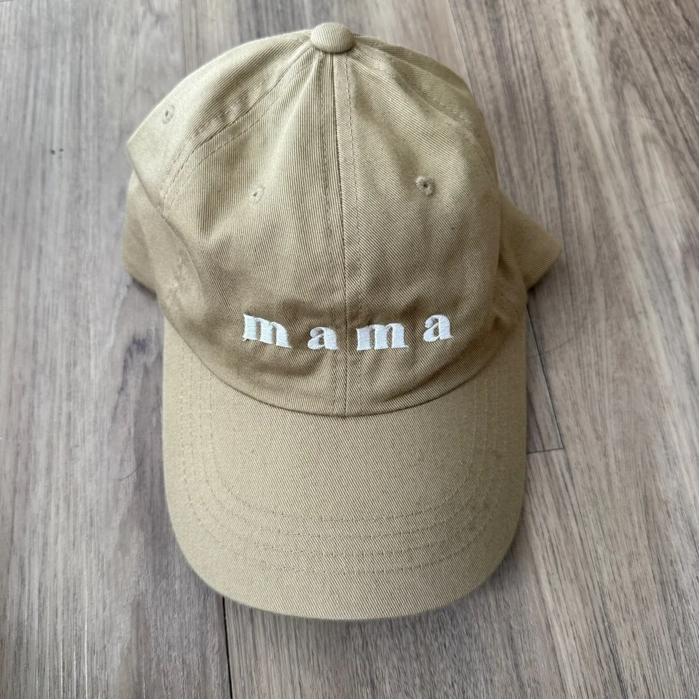 Sun Peony Coconut Tan Cap with Embroidered 'Mama'